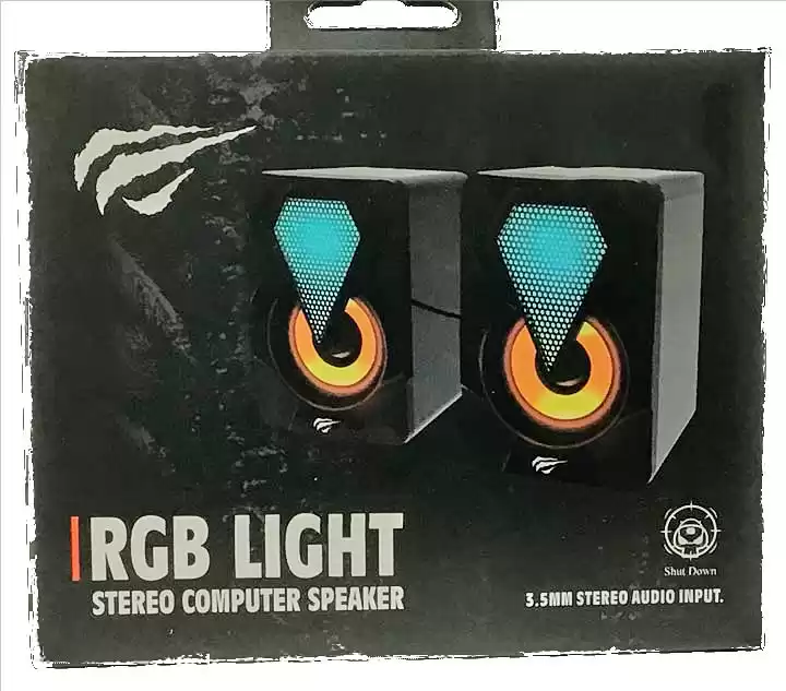 Колонки USB Havit HV-SK210 mini, чорні з Led підсвіткою, потужність 2*3 Вт, розмір 65*65*95 мм - зображення 2