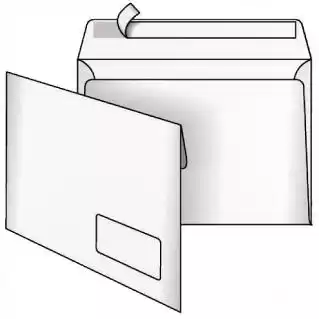 Фото товара Конвер почтовый С5 СКЛ, 80г, белый. Розмер: 229*162 мм