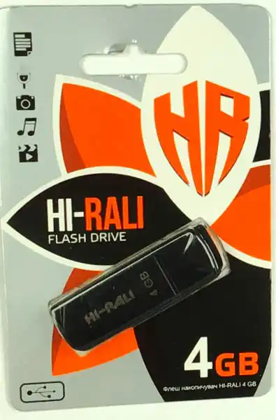 Флеш память USB 2.0 4Gb Hi-Rali Black - изображение 1