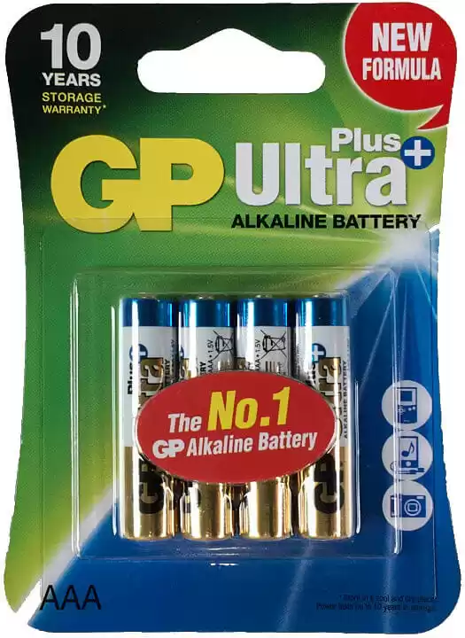 Батарейка AAA LR03, GP Ultra Plus Alkaline, 1,5 V, лужна, уп. 24/4, аналоги: Micro, MN2400, AM4, E92, 24A, K3A, R03 - зображення 1