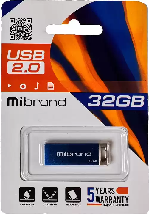 Флешка 32 Гб Mibrand Chameleon USB 2.0 синя - зображення 1