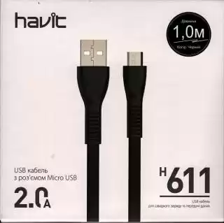 Фото товара Кабель USB Male на micro USB, Havit HV-H611, 1 м