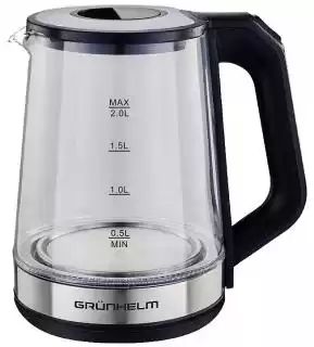 Фото товара Чайник электрический Grunhelm EKP-2313, стеклянный, черный, 2,0 л, дисковый, 1800 Вт