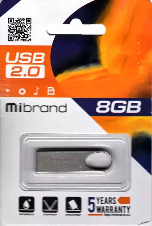 Флешка 8 Гб Mibrand Irdis USB 2.0 сіра - зображення 2
