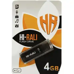 Флешка 4 Гб Hi-Rali Stark USB 2.0 чорна - зображення 1