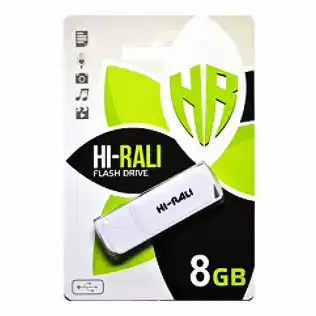 Флешка 8 Гб Hi-Rali Taga White USB 2.0 - зображення 1
