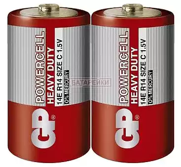 Батарейка C R14, GP Powercell, 1,5 V, уп. 10/2/1, аналоги: LR14, UM2, 13, 14, 14D - зображення 1