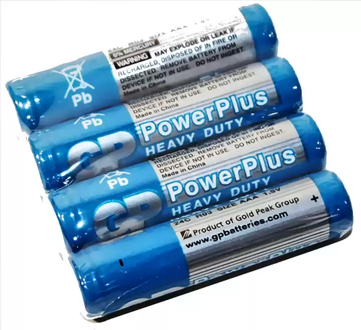 Батарейка AAA R03, GP PowerPlus 24C-S4, 1,5 V, солевая, уп. 4/1, аналоги: LR03, UM4, 24A, MN2400, AM4 - изображение 1