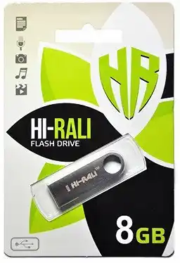 Флешка 8 Гб Hi-Rali Shuttle USB 2.0 чорна - зображення 1