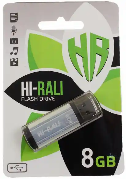 Флешка 8 Гб Hi-Rali Shuttle USB 2.0 срібла - зображення 1