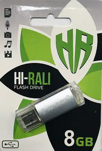 Флешка 8 Гб Hi-Rali Stark USB 2.0 срібла - зображення 1