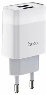 Фото товара Зарядное устройство Hoco N4 220V на 2 USB, 5V 2,4A белый