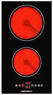 Фото товара Варочная поверхность электрическая Grunhelm GPC 623 B, стеклокерамика Hi-Light, 2 конфорки, таймер с паузой, 2 года гарантии