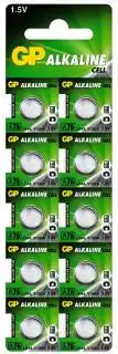 Фото товара Батарейка AG13 GP, 1.5 V, щелочная, бл. 10/1, аналоги: LR44, A76, 357, SR44, 303, 303A, 357A