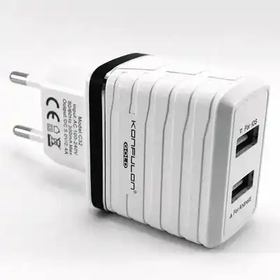 Зарядний пристрій Konfulon C32 220V на 2*USB, 2,4A - зображення 1