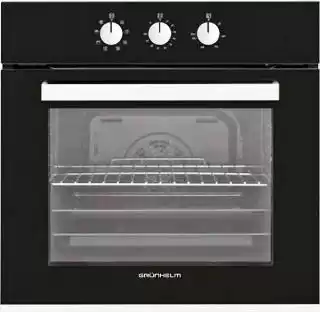 Фото товара Духовой шкаф GRUNHELM GDV 826 B, объем 65л, черное стекло, 6 программ, конвекция, хромированные алюминиевые ручки, гарантия 2года, Турция