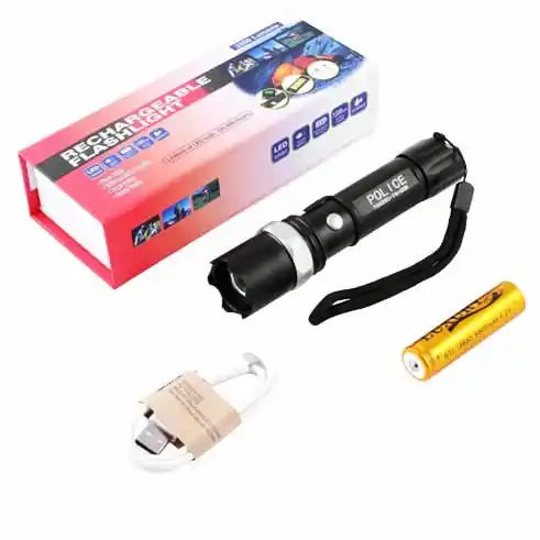 Ліхтарик Police WD244+COB, ЗУ microUSB, 1х18650, zoom, Box - зображення 1