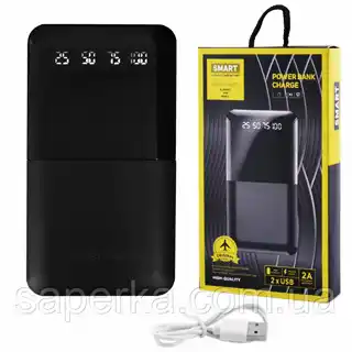 Фото товара Power Bank JS-191 SMART CHARGE 10000 mAh 2шт.USB 1 A та 2 A, Micro USB+ 1Type-C цифровой дисплей