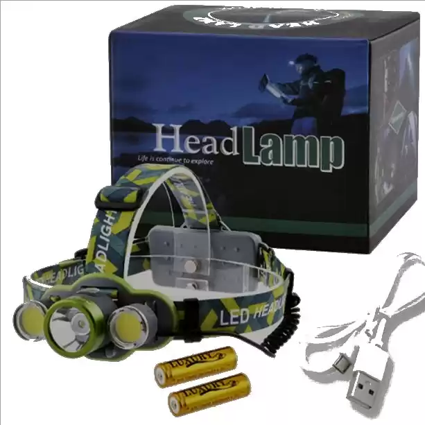Ліхтарик налобний Head Lamp Bailong 2133-T6+2COB ЗУ micro USB (382) - зображення 1