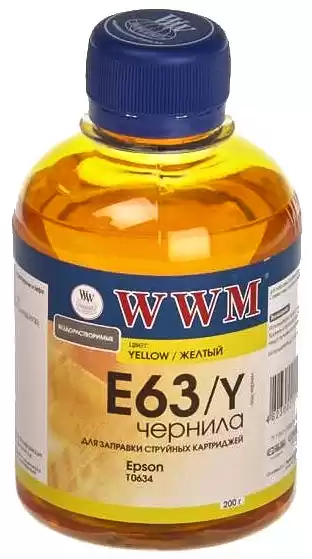 Чорнило WWM E63/Y YELOW 200 г для принтерів EPSON C67PE/C79/C87/CX4700/4900/5900 - зображення 1