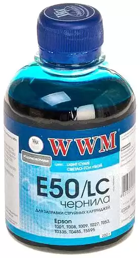 Чорнило WWM E50/LС LICHT CYAN 200 г для принтерів EPSON 700/750/EX/780/790/810/820-960 - зображення 1