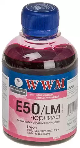 Чорнило WWM E50/LM LICHT MAGENTA 200 г для принтерів EPSON 700/750/EX/780/790/810/820-960 - зображення 1