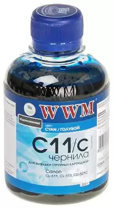 Чорнило WWM C11/c Cyan, 100г, для принтерів Canon 441, 511, 513, 521, 426 - зображення 1