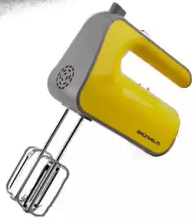 Фото товара Миксер GRUNHELM GRM628Y 400 Вт, (желтый) венчики 2шт, гачки 2шт