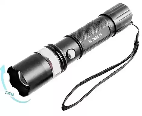 Ліхтарик Police BL-8626, ЗУ microUSB, 1x18650, zoom, затискач, Box - зображення 1
