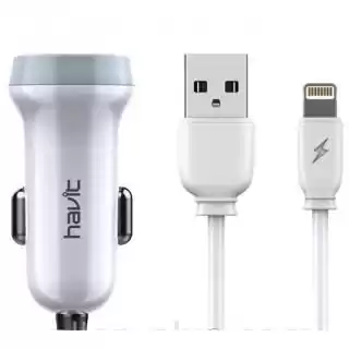 Фото товара Зарядное устройство car charger HAVIT HV-ST851 with Lightning cable 2USB