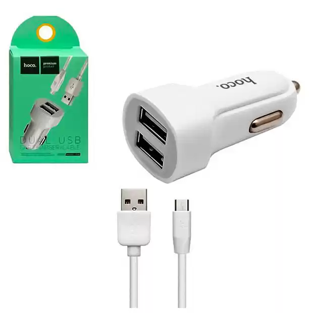 Зарядное устройство АЗУ HOCO Z2A 2USB/2,4A White - изображение 1