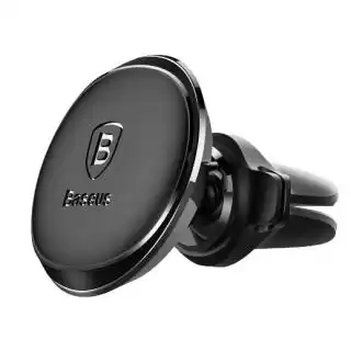 Фото товара Автомобильный держатель для смартфонов BASEUS PREMIUM Magnetic Air Vent + cable clip Black