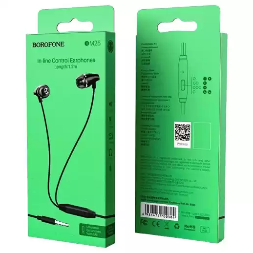 Наушники BOROFONE BM25 Sound edge with mic black - зображення 1