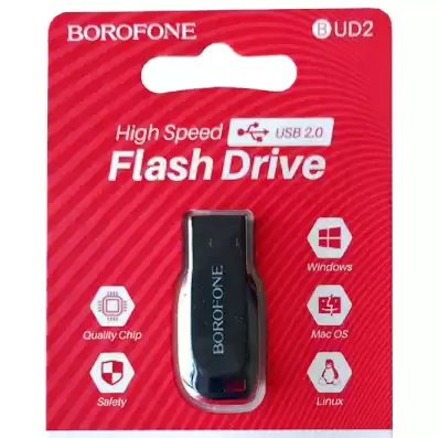 Флешка 32 Гб BOROFONE BUD2 Generous high speed black-red - зображення 1