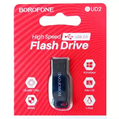 Флешка 64 Гб BOROFONE BUD2 Generous high speed чорно-червона - зображення 1