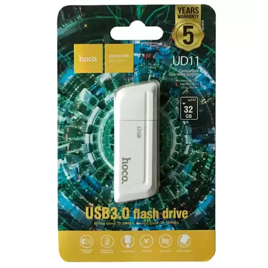 Флешка 32 Гб HOCO UD11 Wisdom USB 3.0 white - зображення 1