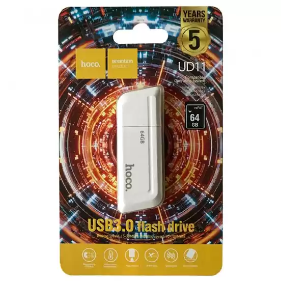 Флешка 64 Гб HOCO UD11 Wisdom USB 3.0 white - зображення 1