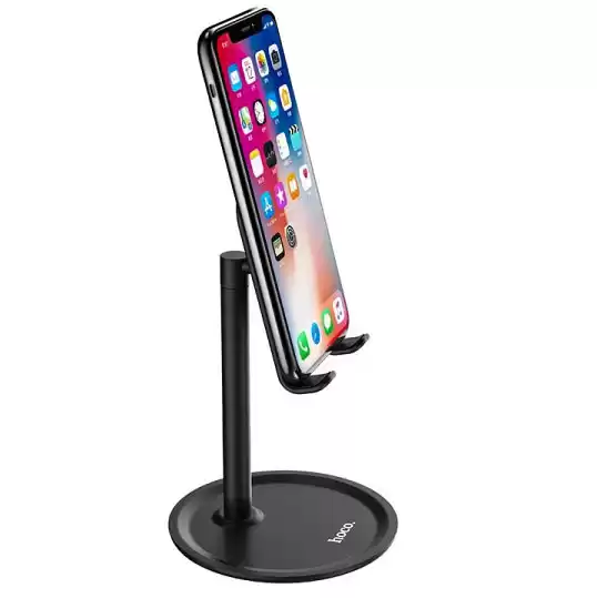 Настільний утримувач Hoco PH15 Aluminum alloy table stand 4,7-10" Black - зображення 1