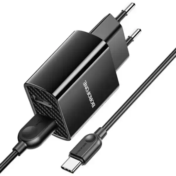 Зарядное устройство BOROFONE BA53A Powerway 2USB/2.1A + Cable Type-C black - изображение 1