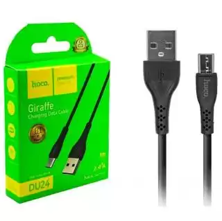 Фото товара Кабель HOCO DU24 GIRAFFE Charging Data Cable for Micro long pin(8mm)/2,4A/1m. Black.