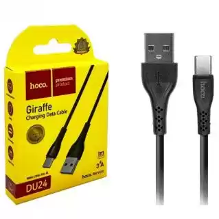 Фото товара Кабель HOCO DU24 GIRAFFE Charging Data Cable for Type-C long pin(8mm)/3A/1m. Black.