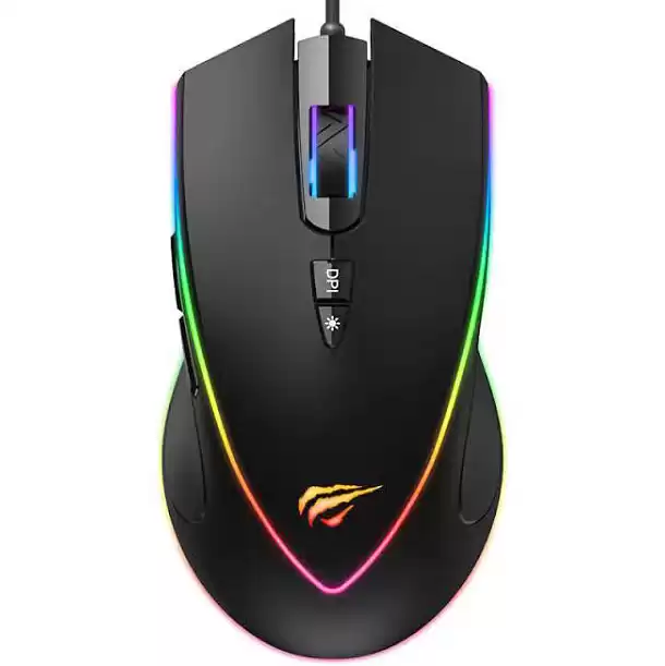 Миша дротова ігрова Havit HV-MS1017, USB, чорна з RGB підсвіткою, для компʼютера та ноутбука - зображення 1