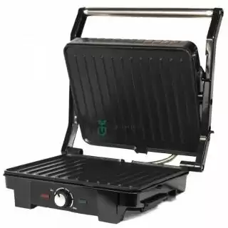 Фото товара Гриль-барбекю электрический Grunhelm G1600 мощность 1600 Вт (антипригарное покрытие, рифленая поверхность, нагрев до 210 градусов)