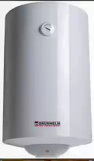 Фото товара Водонагреватель бойлер GRUNHELM GBH A-50 круглый белого цвета. Объем 50 литров, мощность 1200 Вт, размеры: 53в*50ш*53г см.