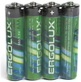 Батарейка AAA R03, Ergolux Green, 1,5 V, сольова, уп. 4/60, аналоги: LR03, UM4, 24A, MN2400, AM4 - зображення 1