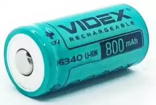 Фото товара Аккумулятор 16340 Videx 800 mAh, литиевый, 3.7V