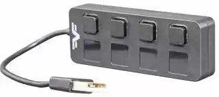 Фото товара HUB FRIME FN-20010 USB 2.0 на 4 порта, 4 кнопки, черный