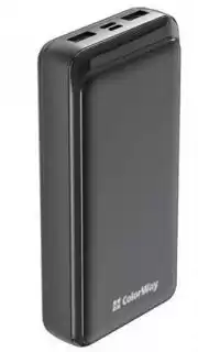 Фото товара Power Bank 20000mAh, Colorway CW-PB200LPD2BK, 2*USB, Type-C, microUSB, черный