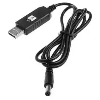 Фото товара Преобразователь напряжения с 5V на 12V от USB павербанка к роутеру в виде кабеля 1 м, разъем (5.5*2.5 мм)