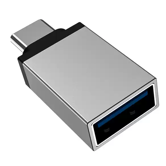 Перехідник Type-C male на USB female срібний - зображення 1